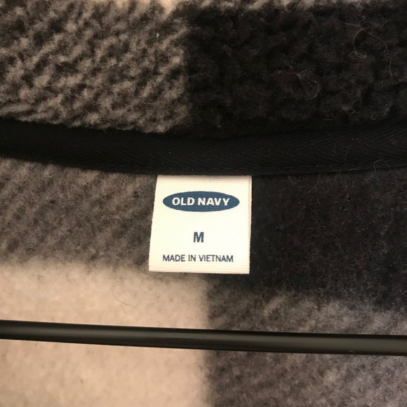 Old Navy Buffalo Plaid Half Zip Sherpa Pullover Sweater - Medium - Picture 3 of 4
